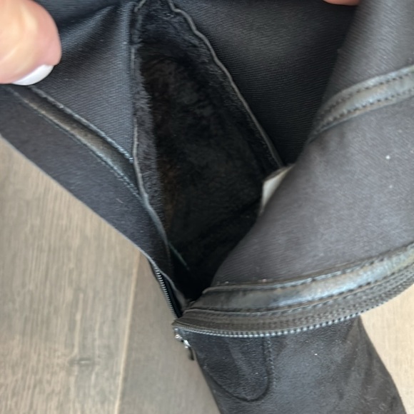 Over the Knee Black Faux Suede Block High Heel Boots Black Women size 8 - Picture 6 of 17